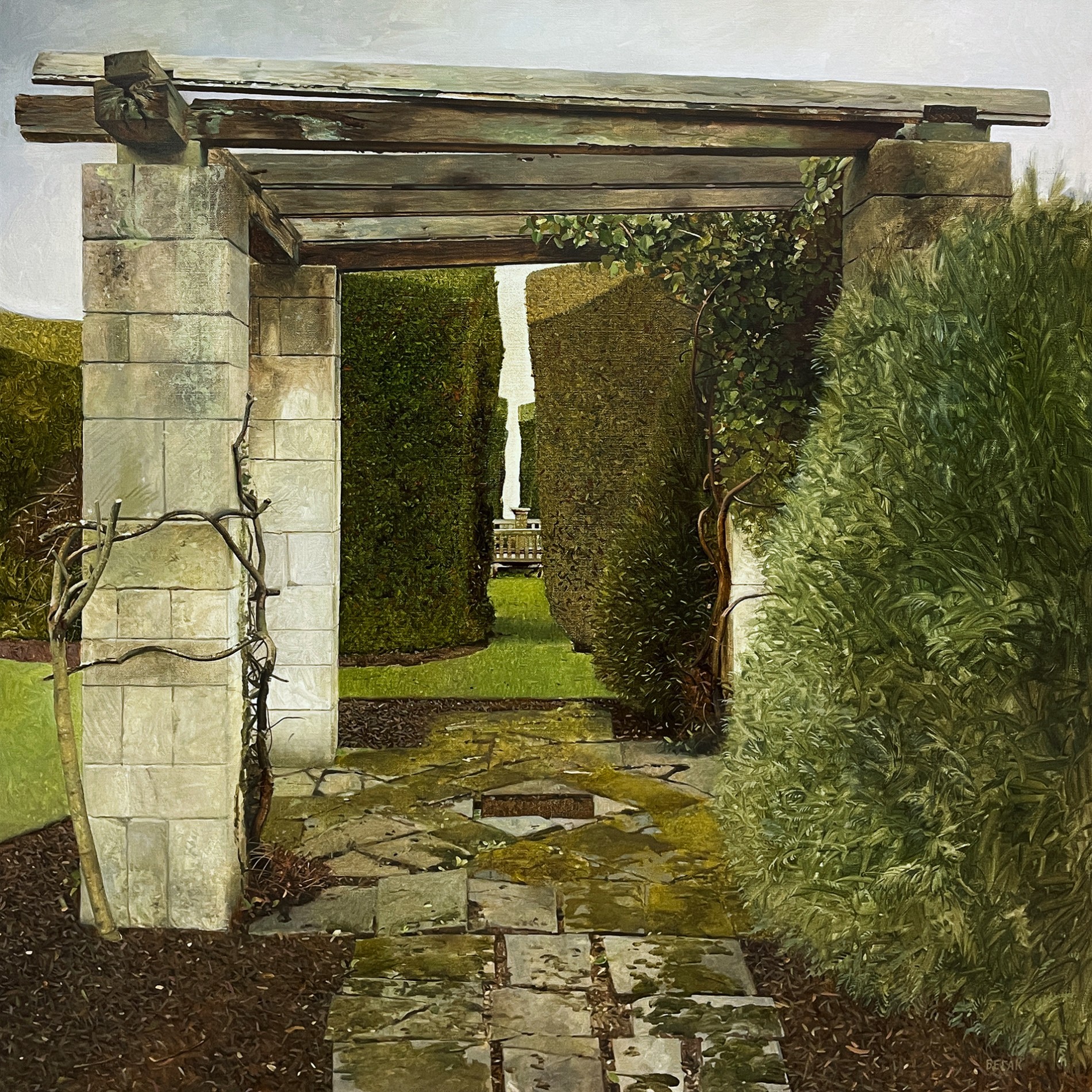 Алексей Бегак — Сад в отеле 'Гринуэй', 2013 (холст, масло)