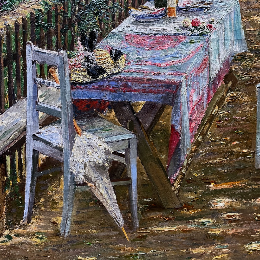 Теодор фон Херманн — Лето в саду, 1893 (холст, масло) фрагмент