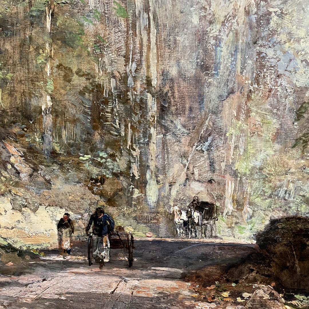 Эмиль Якоб Шиндлер — Лесная дорога возле Шарфлинга, 1890 (холст, масло) фрагмент