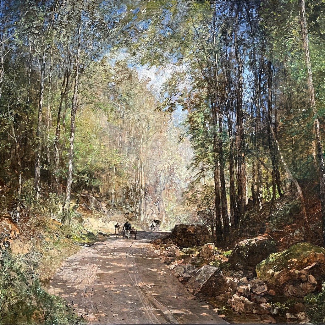 Эмиль Якоб Шиндлер — Лесная дорога возле Шарфлинга, 1890 (холст, масло)