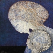 Белла Бризель — Женщина и мальчик в профиль, 1958 (холст, масло)
