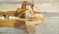 Михалис Эконому — Мельница. Сирос (фланель, масло)
