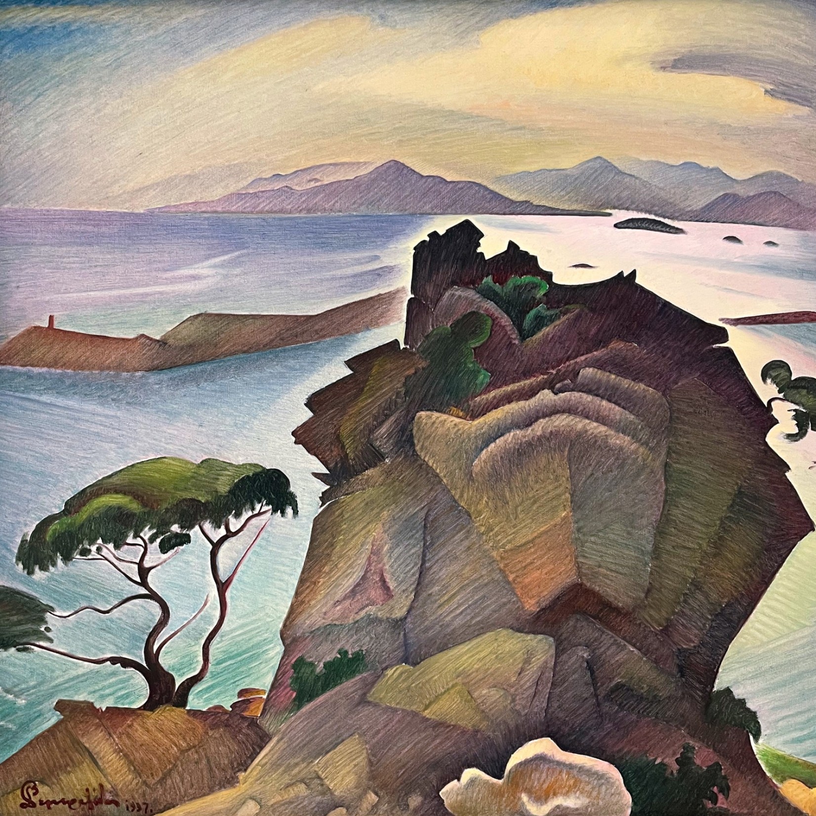 Валиас Семерцидис — Скала в Эгалео, 1937 (холст, масло)