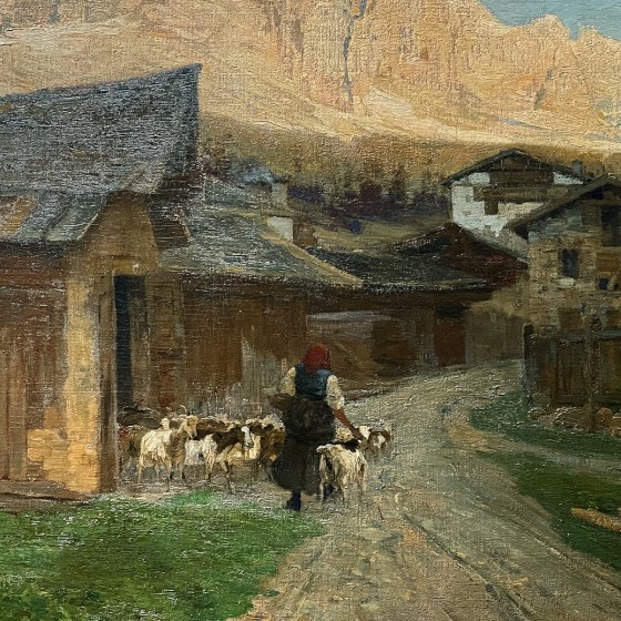 Гульельмо Чарди — Гора Чиветта (холст, масло), 1896 фрагмент