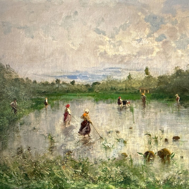 Помпео Мариани — Рисовое поле в Зелате, 1896 (холст, масло)