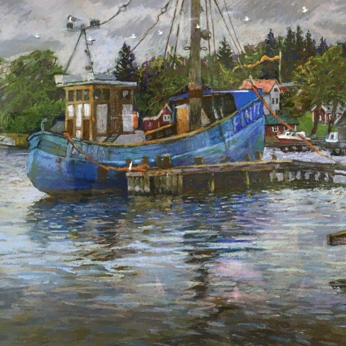 Масленникова Мария — Причал в Россала, Финляндия (бумага, пастель), 2017