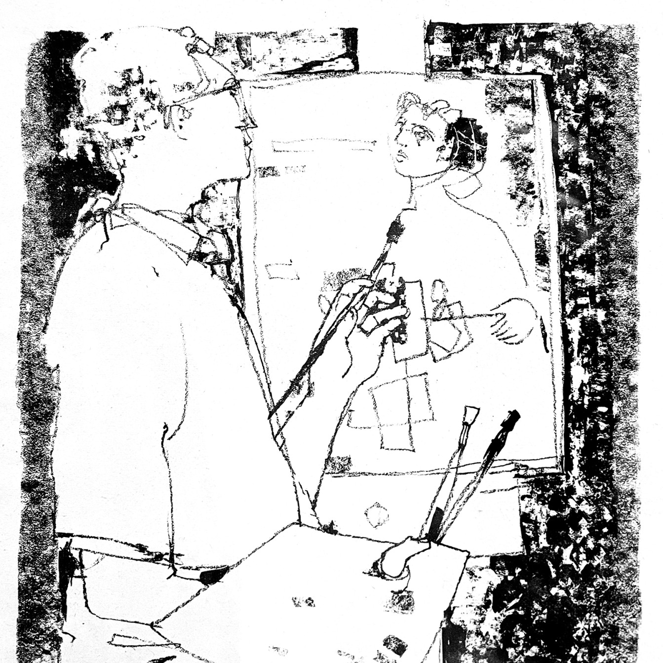 Пинхас Бурштын (Марьян) — Без названия, 1977 (чернила, писчая бумага)