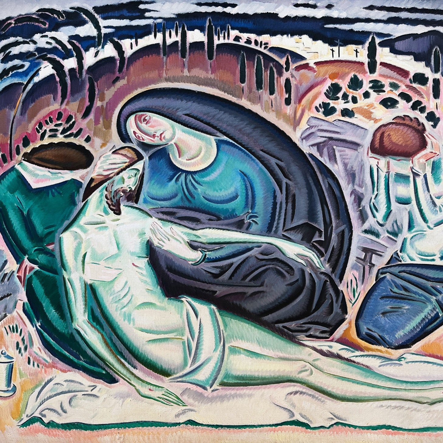 Константинос Парфенис — Оплакивание Христа, 1917 (холст, масло)