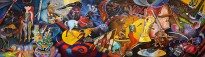 Коллектив авторов — Цирк, 1989 (Чили, Мексика, Колумьия, холст, масло), 1989