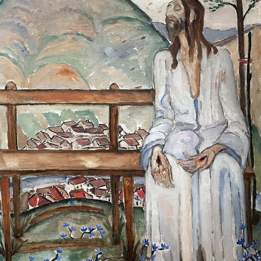 Реувен Рубин — Иисус и еврей (Встреча), 1919 (холст, масло)