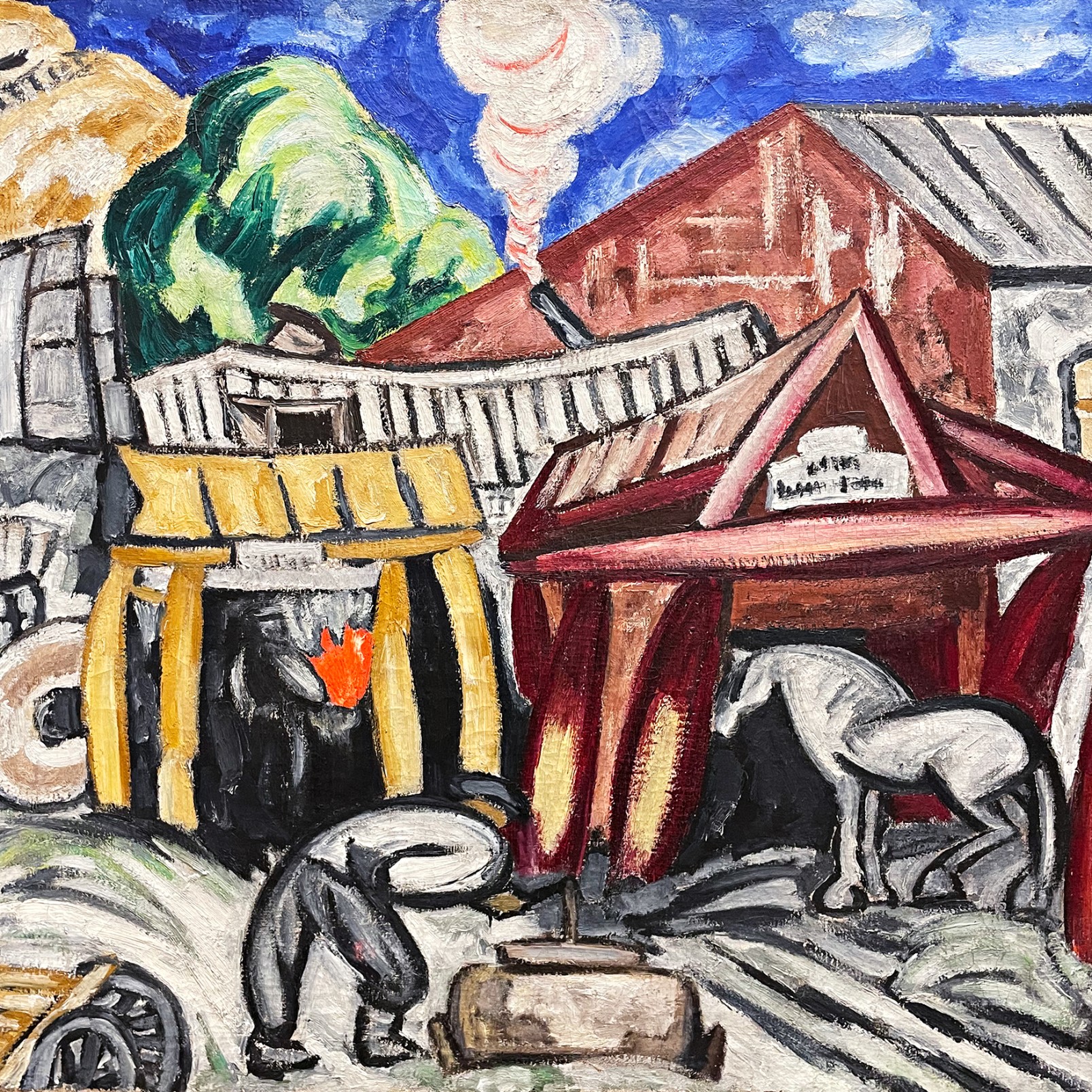 Ольга Розанова — Кузница, 1912 (холст, масло)