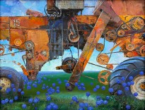 Вячеслав Растеряев — Серия 'Жесть колхозная. Комбайн', 2022 (холст, масло)