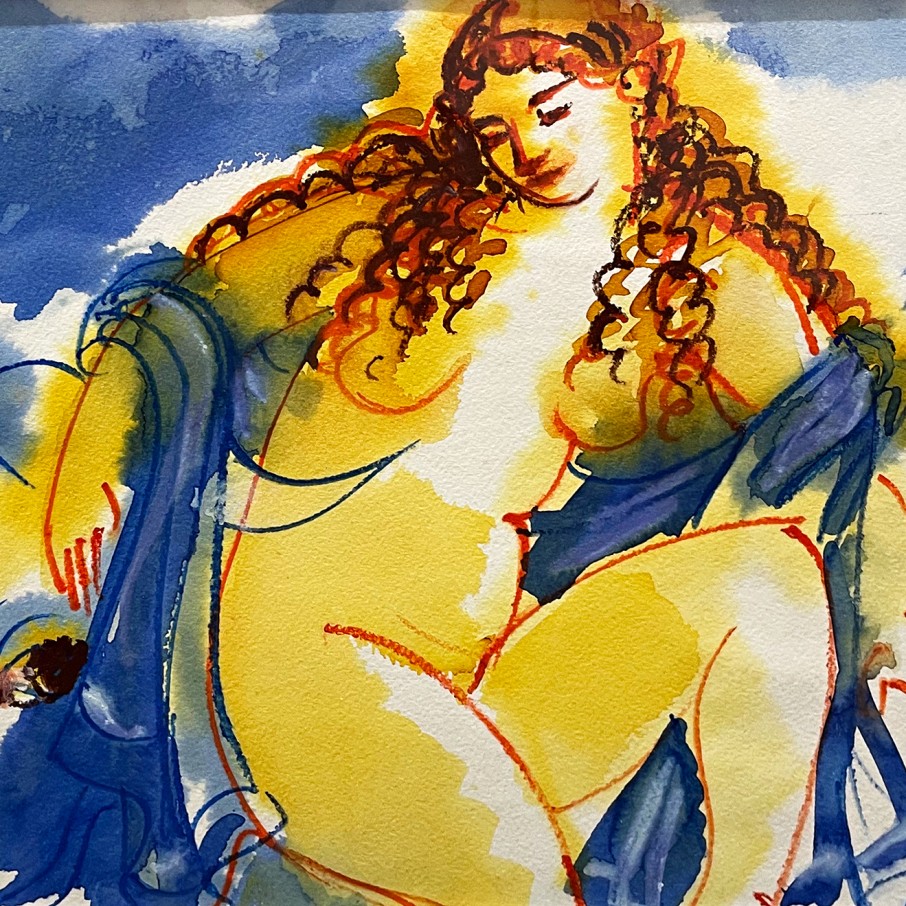 Татьяна Леонова — Европа с быком, 2003 (бумага, акварельный мелок, акварель, гуашь)