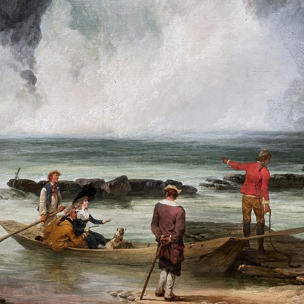 Филипп Жак де Лутербур — Рейнский водопад в Шаффхаузене, 1788 (холст, масло) фрагмент