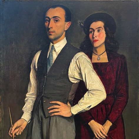 Яннис Моралис — Художник с женой, 1943 (холст, масло)