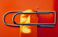 Олег Целков — Голова со скрепкой, 1981 (холст, масло) Коллекция семьи Лукиновых, Прага