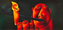 Олег Целков — Портрет, 1964 (холст, масло)