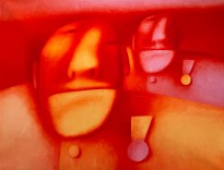 Олег Целков — Портрет с медалями, 2004 (холст, масло)