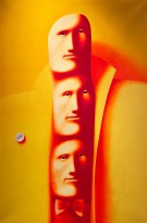 Олег Целков — Трёхлиций, 1980 (холст, масло)