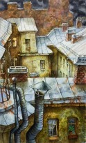 Анастасия Денисова - Перед дождем, 2019 (бумага, акварель, карандаши)