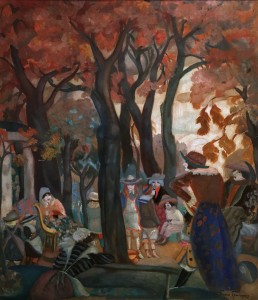 Борис Григорьев - В саду, 1913 (дерево, масло)