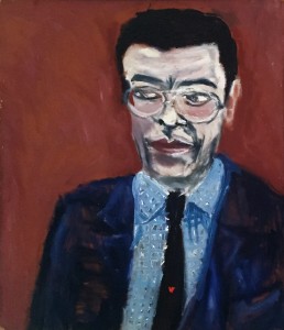 Тимур Новиков - Портрет Эрика Горошевского, 1984 (оргалит, масло)