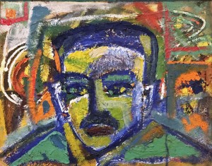 Шолом Шварц - Мужской портрет, 1979 (холст, смешанная техника)