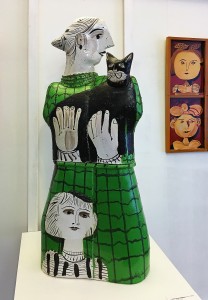 Александр Задорин - Черный кот, 1985 (шамот, цветные глазури)