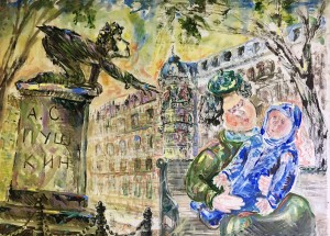 Михаил Шапиро - Пушкин и дети, 2010 (холст, масло)