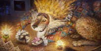 Иллюстрация к книге — цирковой сказке 'БОМ-БОМ-БОМ' (акварель, темпера, карандаш, бумага), 2018