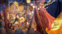 Иллюстрация к книге — цирковой сказке 'БОМ-БОМ-БОМ' (акварель, темпера, карандаш, бумага), 2018