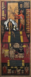 Диего Ривера - История религии V, 1956 (дерево, бумага, клеевая краска. Собрание Хуана Рафаэля Коронеля Риверы)