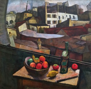 Диего Ривера - Нож и фрукты на окне, 1917 (холст, масло. Музей Долорес Ольмедо)