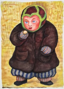 Диего Ривера - Ребенок с мороженым, 1956 (бумага, акварель. Музей Долорес Ольмедо)