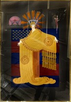 Роман Тыртов (Эрте) — Платье с кисточками. Серия 'Американские миллионерши', 1987 (сериография, тиснение фольгой - 6-300).