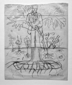 Фрида Кало - Портрет Лютера Бёрбанка, 1931 (бумага, карандаш. Собрание Хуана, Рафаэля Коронеля Риверы)
