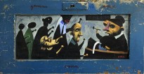 Юрий Штапаков - Даниил Хармс. Сонет, 2013 (дерево, масло)