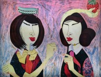 Юдзи Хирацука - Торговки, 2009 (интаглио, шин-колле)