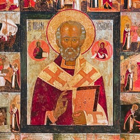 Святитель Николай Чудотворец, с 16 кл. жития (конец XVII — нач. XVIII в.)