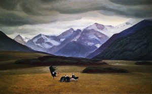 Рокуэлл Кент - Овечья страна. Огненная земля, 1922 (холст на фанере, масло), ПМ