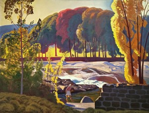 Рокуэлл Кент - Пороги на реке Осейбл. Адирондак, 1954 (холст, масло), ПМ