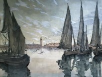 А. П. Остроумова-Лебедева - Вид на площадь Сан-Марко, 1916 (бумага, акварель)