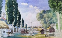Б. М. Кустодиев - Ярмарка, 1910-е (бумага, карандаш, акварель)