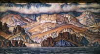 К. Ф. Богаевский - Тавроскифия. Крепость на берегу, 1919 г. (бумага, графитный карандаш, акварель, пастель)