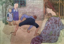 П. Е. Щербов - В доме Щербовых, Лапта, 1910-е (бумага, акварель, тушь, перо)