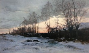 Лоран Гюеталь - Первый снег (возле Гренобля), 1885 (холст, масло).