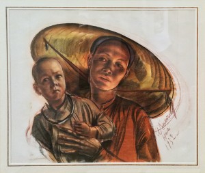 Александр Яковлев - Мать и ребенок. Хюэ, 1932 (бумага, пастель, сангина, уголь)