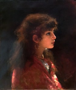 Алексей Харламов - Молодая девушка в профиль, 1890-е (холст, масло)