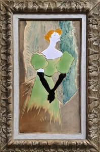Анри Тулуз-Лотрек - Иветта Гильбер, 1895 (керамика, глазурь, роспись)