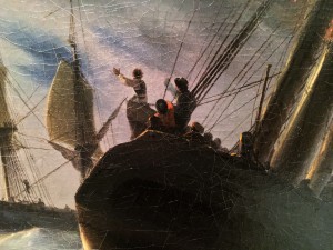 Иван Айвазовский - Гибралтар ночью, 1844 (холст, масло) фрагмент